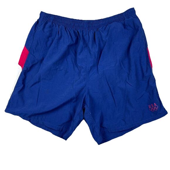 Vintage JC Penney USA Olympic Shorts Mens Size L Blue 80s 90s Track Running - Picture 1 of 15